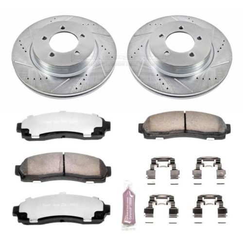 2002-2003 Ford Explorer Front Z36 Truck & Tow Brake Upgrade Kit - Heavy-Duty Drilled & Slotted Rotors with Carbon-Fiber Ceramic Pads - Premium Replacement