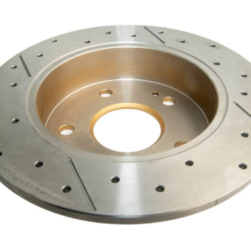 DBA Street Series 4000 Rear Drilled and Slotted Rotor with Gold Finish for Honda Accord 1997-2003 3.0L - Premium Replacement - Image 3