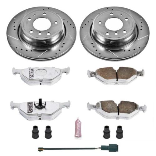 1991-1995 BMW 540i & M5 Rear Z26 Street Warrior Brake Upgrade Kit - Heavy-Duty Drilled & Slotted Rotors with Carbon-Fiber Ceramic Pads - Premium Replacement