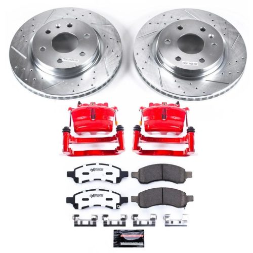 2007-2010 Saturn Outlook, 2008-2009 Buick Enclave, 2009-2009 GMC Acadia Front Z36 Truck & Tow Brake Upgrade Kit with Drilled & Slotted Rotors - Premium Replacement