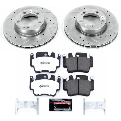 2000-2004 Porsche Boxster & 1999-2000 Porsche 911 Front Z26 Street Warrior Brake Kit with Drilled & Slotted Rotors - Premium Replacement