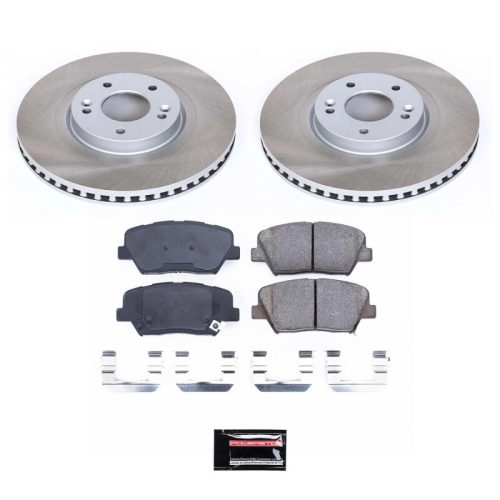 2014-2016 Kia Sorento Front Semi-Coated Rotor Brake Kit with Ceramic Pads - Premium Replacement