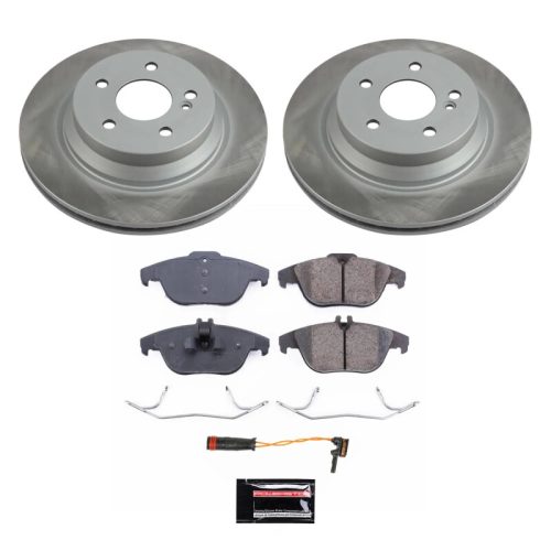 2010-2015 Mercedes-Benz GLK350 Rear Semi-Coated Brake Rotor Assembly with Ceramic Pads - Premium Replacement