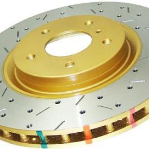 DBA 4000 Series Cross Drilled and Dimpled Rear Rotor for Jeep Grand Cherokee 2012+ - Heavy-Duty Automotive Brake Part