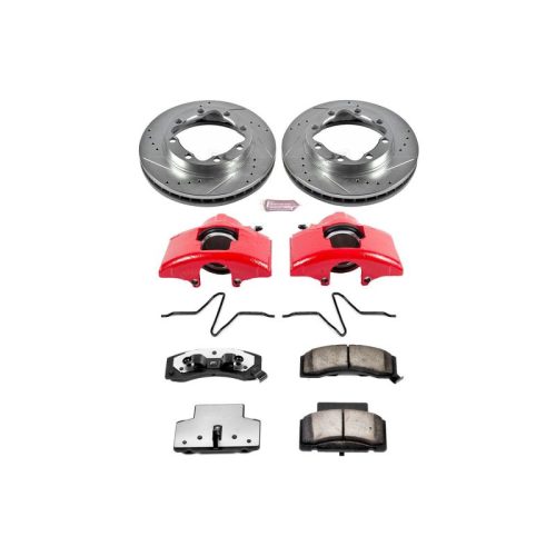 1994-1997 GMC K3500 Front Z36 Truck & Tow Brake Upgrade Kit with Drilled & Slotted Rotors, Carbon-Fiber Ceramic Brake Pads, Powder Coated Calipers - Premium Replacement
