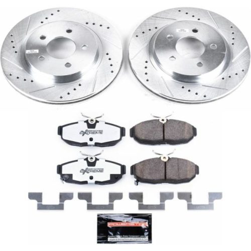 2012 Ford Mustang Rear Z26 Street Warrior Brake Upgrade Kit - Heavy-Duty Drilled & Slotted Rotors with Carbon-Fiber Ceramic Pads - Premium Replacement