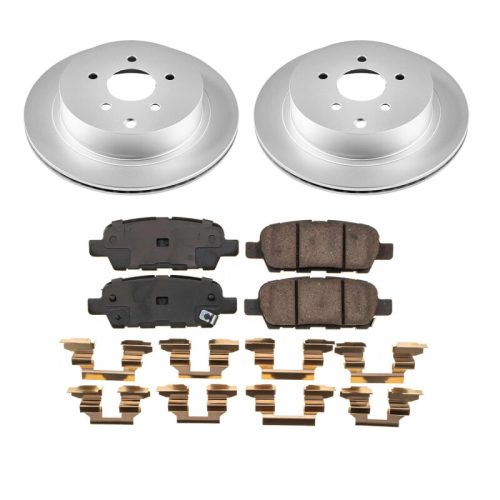 2009 Infiniti FX35 Rear Z17 Coated Brake Rotor and Ceramic Brake Pad Assembly - Premium Replacement