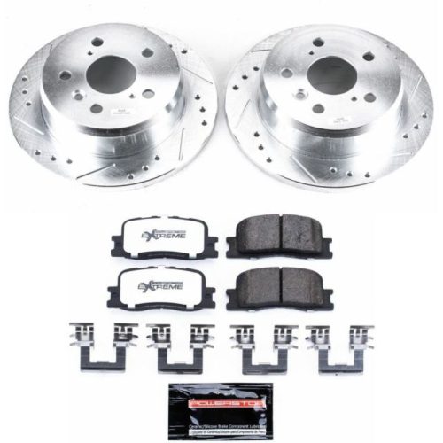 2002-2006 Toyota Camry, 2002-2006 Lexus ES300 & ES330 Heavy Duty Drilled & Slotted Brake Rotor and Carbon-Fiber Ceramic Brake Pad Upgrade - Premium Replacement
