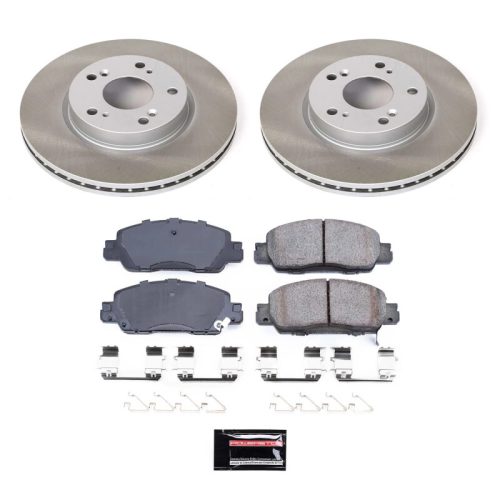 2016-2017 Honda Accord Front Semi-Coated Rotor Brake Assembly with Ceramic Pads - Premium Replacement