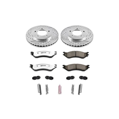 2002-2000 Ford Expedition Front Z36 Truck & Tow Brake Upgrade Kit - Heavy-Duty Drilled & Slotted Rotors with Carbon-Fiber Ceramic Brake Pads - Premium Replacement