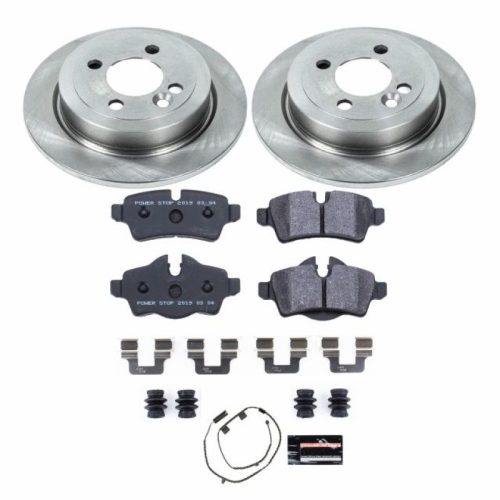 2007-2008 Mini Cooper Rear Heavy-Duty Brake Rotor and Performance Brake Pad Assembly - Premium Replacement