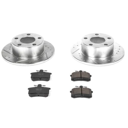 1995-1997 Audi A6 Rear Z23 Evolution Sport Brake Upgrade Kit - Premium Heavy-Duty Drilled & Slotted Rotors with Carbon-Fiber Ceramic Pads