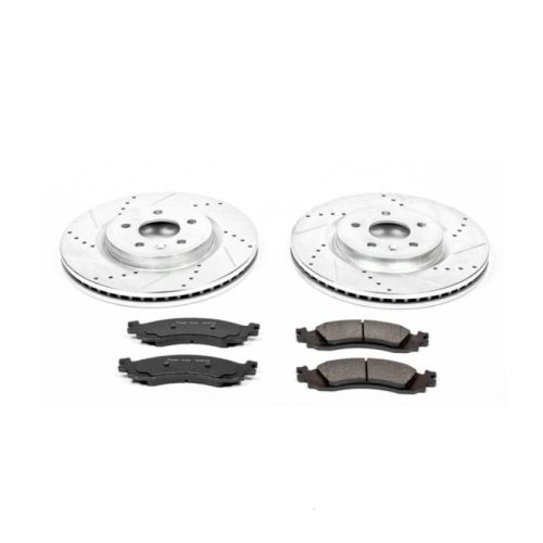2010 Ford Taurus Front Z23 Evolution Sport Brake Kit - Premium Performance Drilled & Slotted Rotor with Carbon-Fiber Ceramic Pads