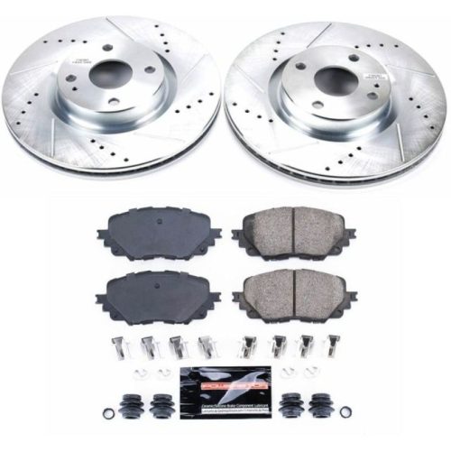 2016-2018 Mazda MX-5 Miata Front PowerStop Z23 Evolution Sport Brake Rotors and Carbon-Fiber Ceramic Pads - Premium Replacement