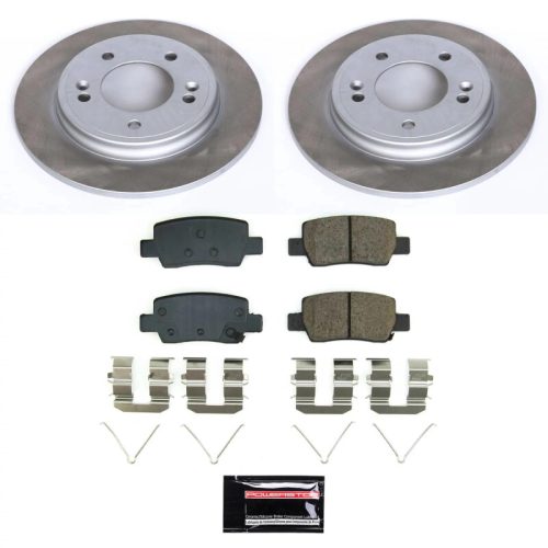 2021-2023 Hyundai Elantra Rear Semi-Coated Rotor Brake Assembly with Ceramic Pads - Premium Replacement