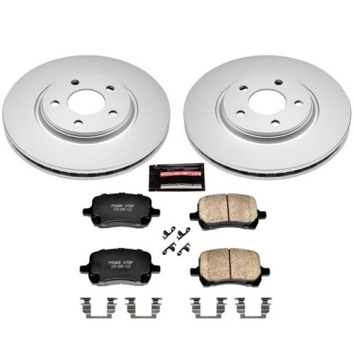 2007-2010 Chevrolet Cobalt, 2009-2010 Chevrolet Malibu, 2009-2010 Pontiac G6, 2009 Saturn Aura Heavy-Duty Geomet Coated Brake Rotor and Ceramic Pad Assembly - Premium Replacement