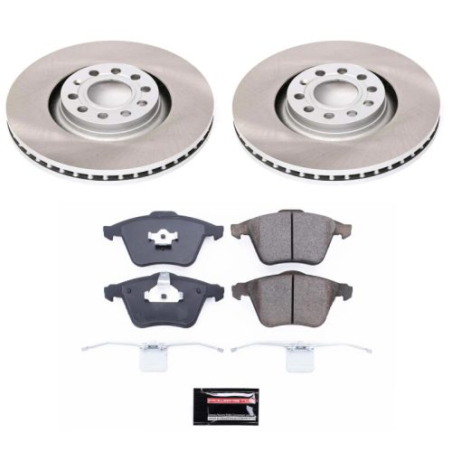 2001-2004 Audi A6 Quattro Heavy-Duty Semi-Coated Rotor Brake Assembly with Ceramic Pads - Premium Replacement