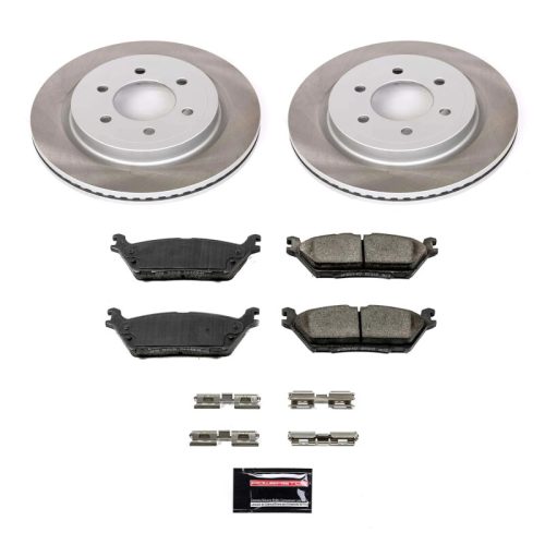 2018 Ford F-150, Expedition Heavy-Duty Semi-Coated Rotor and Ceramic Brake Pad Assembly - Premium Replacement