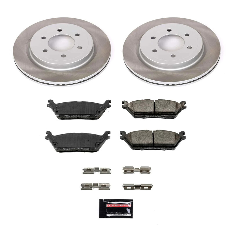 2018 Ford F-150, Expedition Heavy-Duty Semi-Coated Rotor and Ceramic Brake Pad Assembly - Premium Replacement