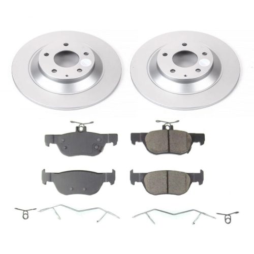 2020-2022 Mazda CX-30 Rear Z17 Geomet Coated Brake Rotor and Ceramic Pad Assembly - Premium Replacement