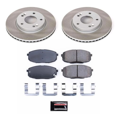 2014-2016 Kia Soul Front Semi-Coated Rotor Brake Assembly with Ceramic Pads - Premium Replacement