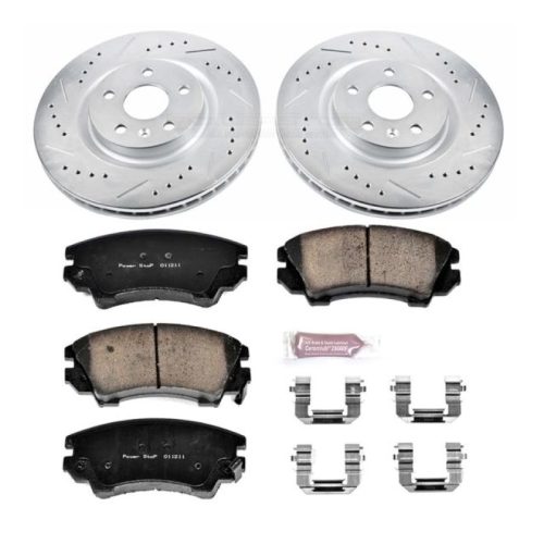 2011-2017 Chevrolet Caprice Front Z23 Evolution Sport Brake Upgrade Kit - Heavy-Duty Drilled and Slotted Rotors with Carbon-Fiber Ceramic Pads - Premium Replacement