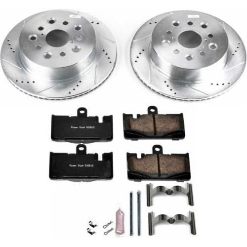 2001-2006 Lexus LS430 Rear Z23 Evolution Sport Brake Upgrade Kit with Drilled & Slotted Rotors - Premium Replacement