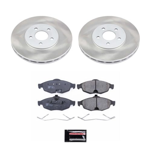 2001-2006 Dodge Stratus & 2006 Chrysler Sebring Front Semi-Coated Rotor Brake Assembly - Heavy-Duty Reliable Replacement