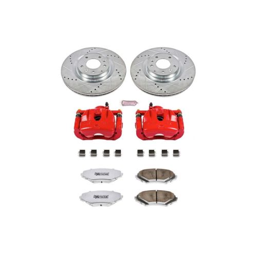 2004-2011 Mazda RX-8 Front Z26 Street Warrior Performance Brake Upgrade Kit with Drilled & Slotted Rotors - Premium Replacement