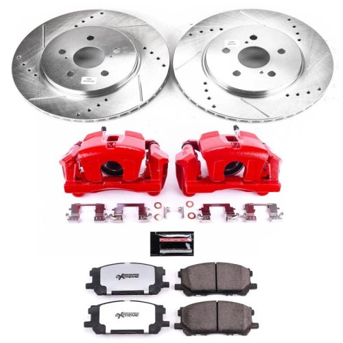 2004-2009 Lexus RX330 Front Z36 Truck & Tow Brake Upgrade Kit with Drilled & Slotted Rotors, Carbon-Fiber Ceramic Pads, Powder Coated Calipers - Premium Replacement