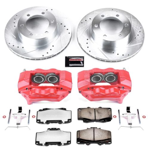 1995-2002 Toyota 4Runner Front Z36 Truck & Tow Brake Upgrade Kit with Calipers - Heavy-Duty Drilled & Slotted Rotor and Carbon-Fiber Ceramic Pads - Premium Replacement