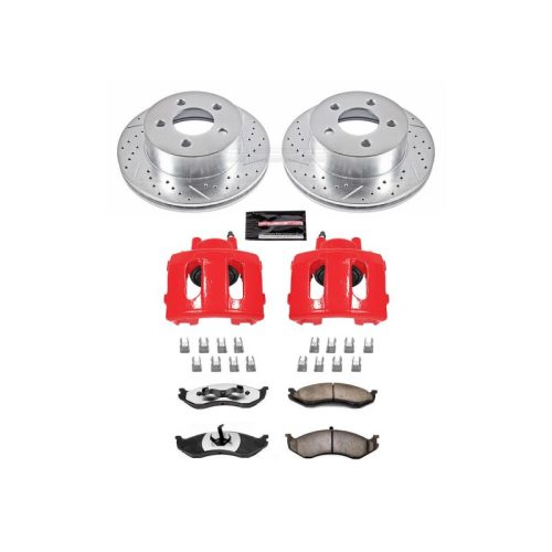 2000-2001 Jeep Cherokee Front Z36 Truck & Tow Brake Upgrade Kit with Drilled & Slotted Rotors - Premium Replacement