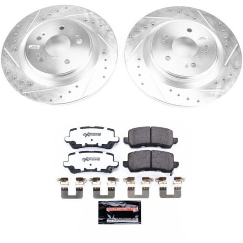 2018-2019 Honda Odyssey Rear Z26 Street Warrior Brake Upgrade Kit - Heavy-Duty Drilled & Slotted Rotor with Carbon-Fiber Ceramic Pads - Premium Replacement