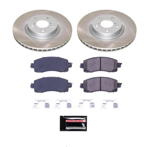 2017-2019 Subaru Impreza Front Semi-Coated Rotor and Low-Dust Ceramic Brake Pad Assembly - Premium Replacement