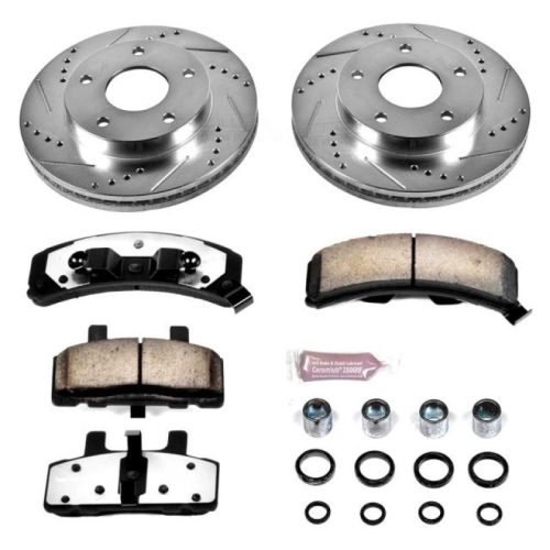 1980-1985 Oldsmobile Toronado Front or Rear Z36 Truck & Tow Brake Kit - Heavy Duty Drilled & Slotted Rotor and Carbon-Fiber Ceramic Brake Pads - Premium Replacement
