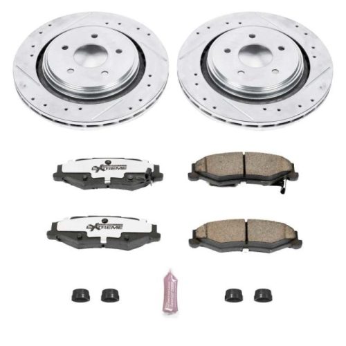2005-2011 Chevrolet Corvette & Cadillac XLR Heavy Duty Drilled & Slotted Brake Rotors and Carbon-Fiber Ceramic Brake Pads - Premium Replacement