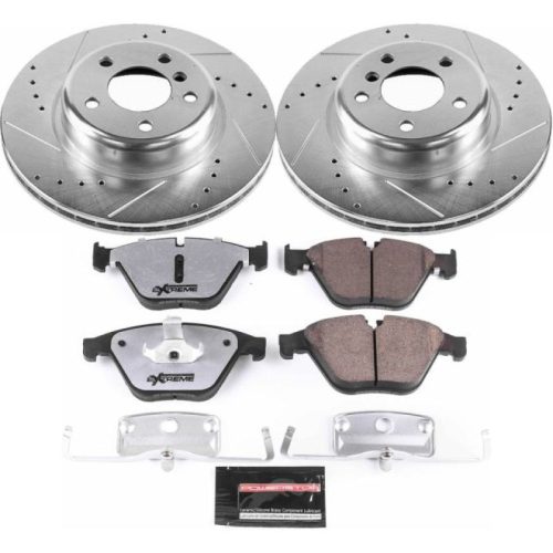 2014-2018 BMW 5 Series & 6 Series Front Brake Upgrade Kit with Drilled & Slotted Rotors and Carbon-Fiber Ceramic Pads - Premium Replacement
