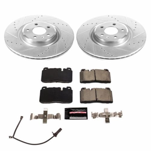 2013-2015 Audi Q5 Front Z23 Evolution Sport Brake Rotor and Carbon-Fiber Ceramic Brake Pad Upgrade - Heavy-Duty Performance Replacement