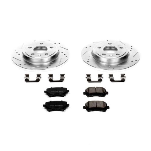 2005-2008 Audi A4 Quattro Rear Z23 Evolution Sport Brake Kit - Heavy Duty Drilled & Slotted Rotor Upgrade with Carbon-Fiber Ceramic Pads - Premium Replacement