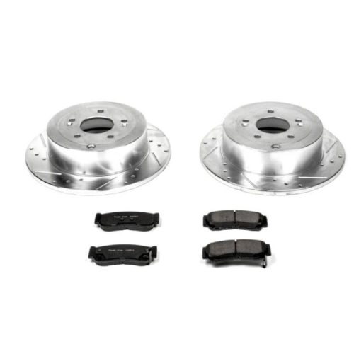 2007-2009 Hyundai Santa Fe Rear Z23 Evolution Sport Brake Upgrade Kit - Drilled & Slotted Rotors with Carbon-Fiber Ceramic Pads for Heavy-Duty Performance - Premium Replacement