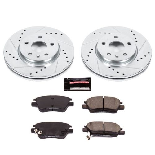 2016-2017 Chevrolet Volt & Cruze Heavy-Duty Front Brake Upgrade Kit with Drilled & Slotted Rotors - Premium Replacement