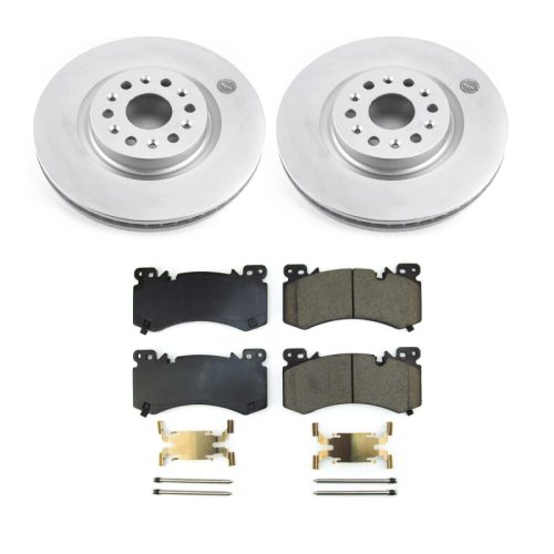 2022 Cadillac XT6 Front Z17 Coated Brake Rotor and Ceramic Brake Pad Assembly - Premium Replacement