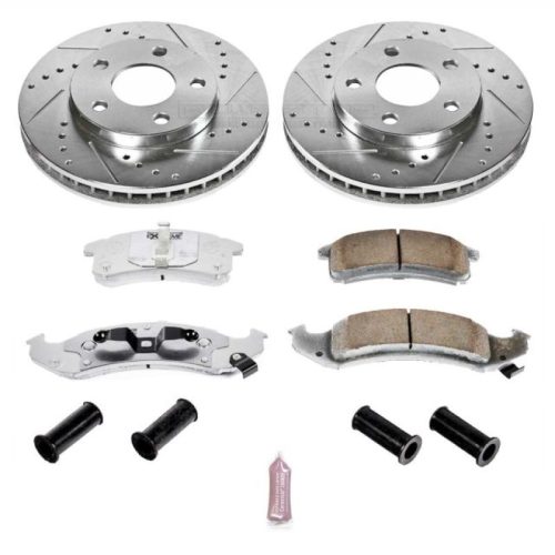 1994-1996 Pontiac Trans Sport, 1994-1996 Oldsmobile Silhouette, 1994-1996 Chevrolet Lumina APV Z26 Street Warrior Brake Upgrade Kit with Drilled & Slotted Rotors and Carbon-Fiber Ceramic Pads - Premium Replacement