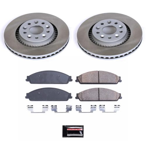 2008-2009 Ford Taurus & Taurus X Semi-Coated Rotor Brake Assembly with Ceramic Pads - Premium Replacement