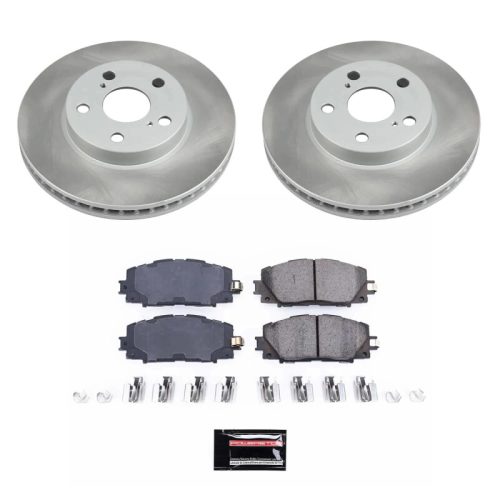 2010-2013 Toyota Prius & Lexus CT200h Semi-Coated Rotor Brake Assembly - Heavy-Duty Fleet Replacement with Ceramic Pads and Corrosion-Resistant Coating