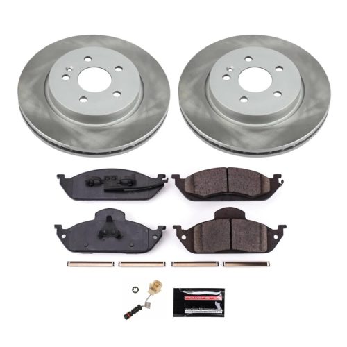 2000-2005 Mercedes-Benz ML320 / ML350 Front Semi-Coated Rotor Brake Assembly with Ceramic Pads - Premium Replacement