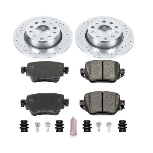 2015-2018 Volkswagen Golf & Passat Heavy-Duty Drilled & Slotted Brake Rotor and Carbon-Fiber Ceramic Brake Pad Upgrade - Premium Replacement