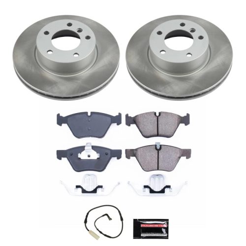 2008-2010 BMW 128i Front Semi-Coated Rotor Brake Assembly with Ceramic Pads - Premium Replacement
