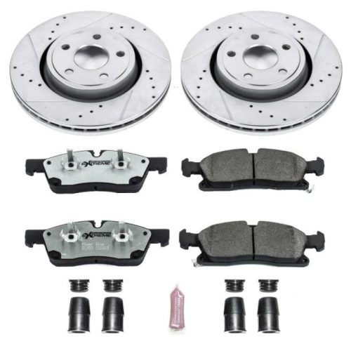 2011-2012 Jeep Grand Cherokee & Dodge Durango Z26 Street Warrior Brake Upgrade Kit - Heavy Duty Drilled & Slotted Rotors with Carbon-Fiber Ceramic Pads - Premium Replacement