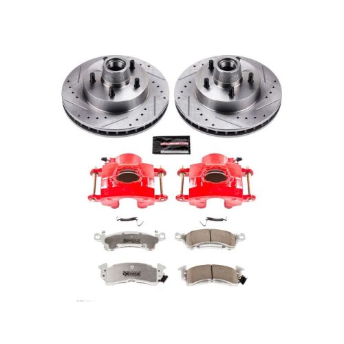 1983-1989 Cadillac Fleetwood, DeVille Front Z26 Street Warrior Brake Upgrade Kit with Drilled & Slotted Rotors - Premium Replacement